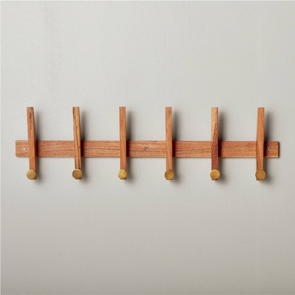 Wood & Brass Hook Rail from Hearth & Hand™ - Picture 1 of 5